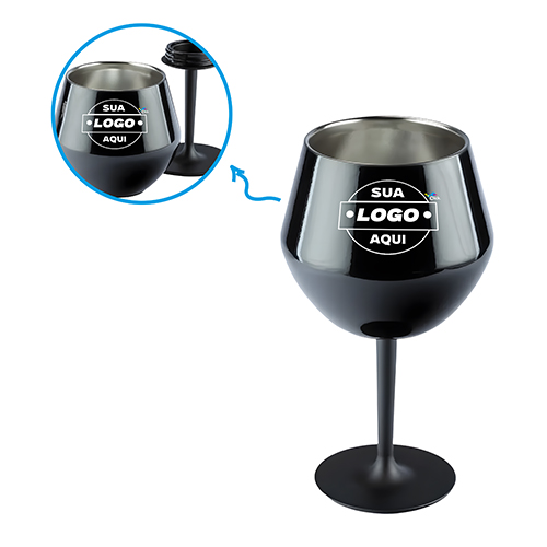 Taça térmica 414ml, 2em1, para gin, vinho e drinks.